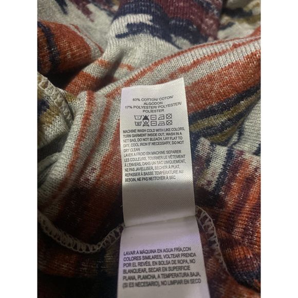 Lucky Brand Aztec Open Front Drape Cardigan Sweater Multicolor Women's Large - Picture 7 of 7